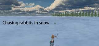 Chasing rabbits in snow background image