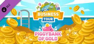 Business tour. Piggybank of gold background image