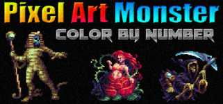 Pixel Art Monster - Color by Number background image