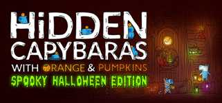 Hidden Capybaras with Orange and Pumpkins: Spooky Halloween Edition background image